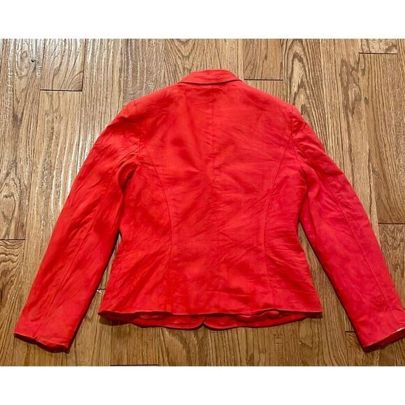 Talbots 100% linen red collared blazer size 8 - Picture 10 of 10
